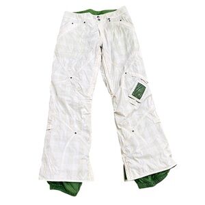 Burton Cruiser insulated White check Green snowboard ski snow Pants medium